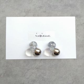 ポム：【no.311】ハンドメイド　アクセサリー　ピアス　イヤリング　シルバー(ピアス)