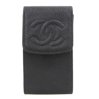 シャネル(CHANEL)の【本物保証】 シャネル CHANEL ココマーク ロゴ シガレットケース ブラック ブティックシール 96.3.15 K.T シール付 3番台 携帯ケース(ポーチ)