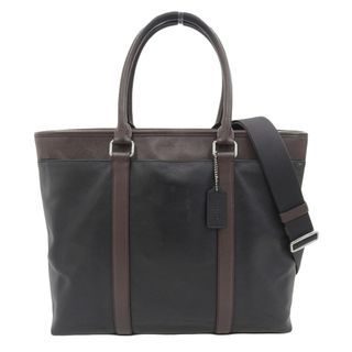 コーチ(COACH)の【本物保証】 コーチ COACH 2WAY ビジネスバッグ トートバッグ レザー ブラック×ブラウン F54758(ビジネスバッグ)