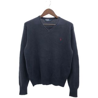 ポロラルフローレン(POLO RALPH LAUREN)のPolo by Ralph Lauren ポロ ラルフローレン Vネック セーター トップス カジュアル ネイビー (メンズ M) 中古 古着 P6840(ニット/セーター)