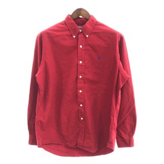 ポロラルフローレン(POLO RALPH LAUREN)のPolo by Ralph Lauren ポロ ラルフローレン ボタンダウン 長袖シャツ ワンポイントロゴ レッド (メンズ XL) 中古 古着 P6897(シャツ)