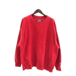 チャンピオン(Champion)のChampion チャンピオン オーセンティック スウェット トップス 大きいサイズ カジュアル レッド (メンズ 3XL) 中古 古着 P6914(スウェット)