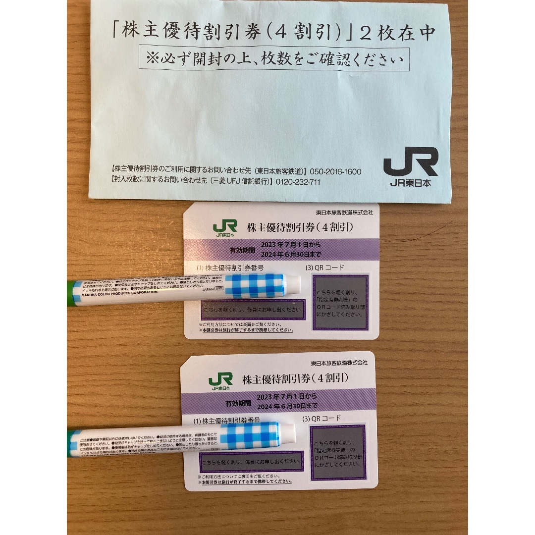 JR(ジェイアール)のjr東日本　株主優待割引券　2枚 チケットの優待券/割引券(その他)の商品写真