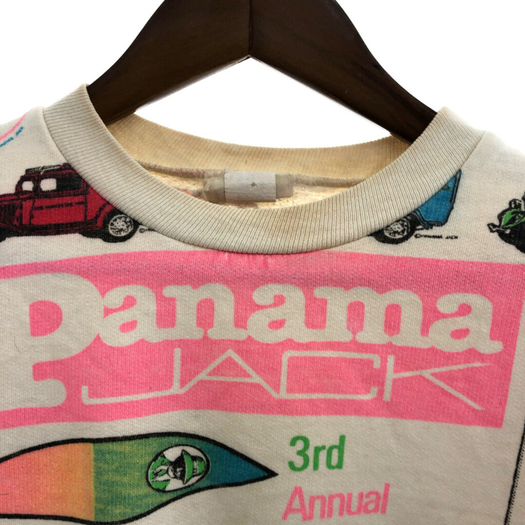 80年代 USA製 PANAMA JACK パナマジャック スウェット トップス カジュアル 総柄 マルチカラー (メンズ ONE SIZE) 中古 古着 P6942 メンズのトップス(スウェット)の商品写真
