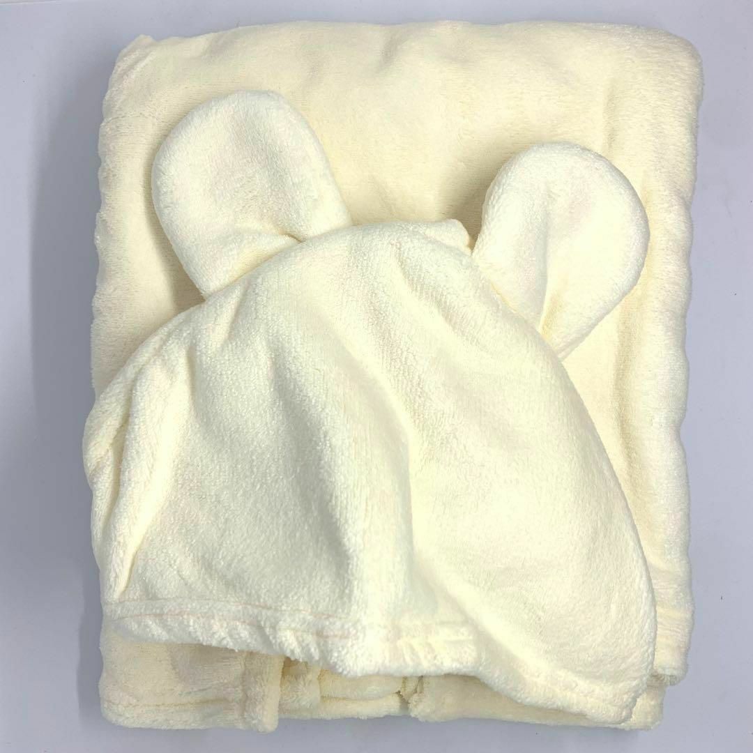 ベビーバスローブ ポンチョ 赤ちゃん 出産祝い キッズ フード バスタオル 子供 キッズ/ベビー/マタニティのベビー服(~85cm)(バスローブ)の商品写真