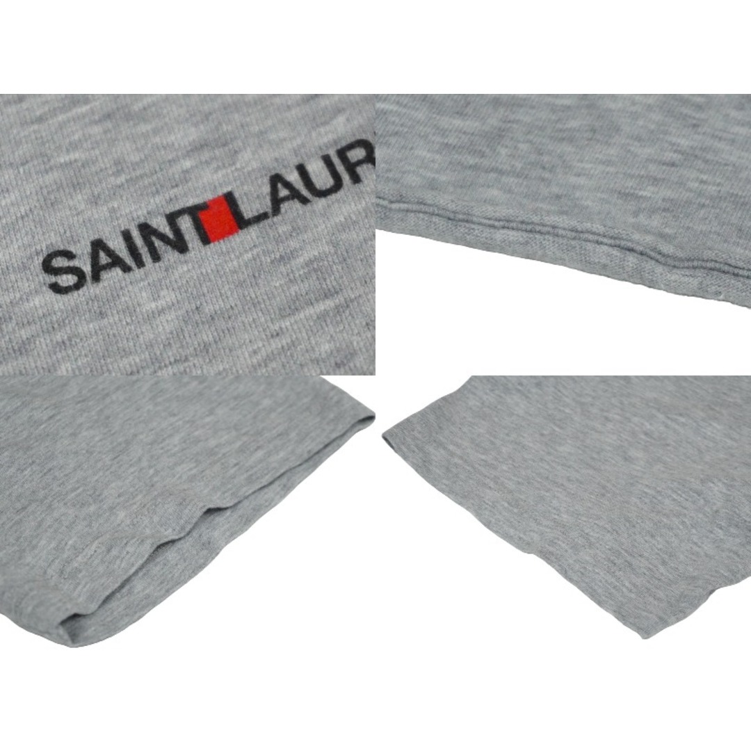 Saint Laurent(サンローラン)のSAINT LAURENT サンローラン 半袖Ｔシャツ グレー コットン 切りっぱなし加工 サイズL TT08 464572 美品 中古 60038 レディースのトップス(Tシャツ(半袖/袖なし))の商品写真