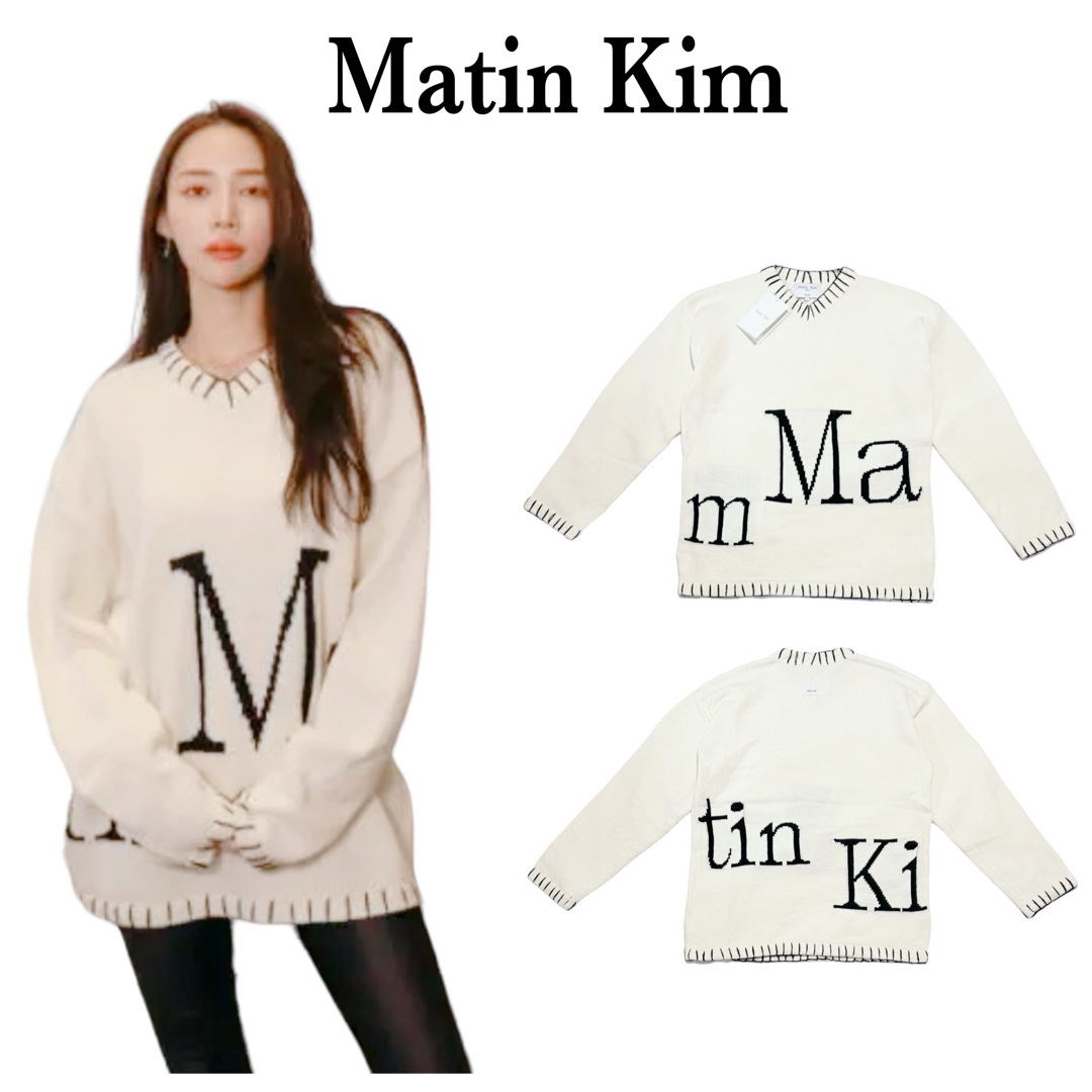 新品】Matin kim マーティンキム ロゴ ニット セーター 日本未 新品】Matin kim マーティンキム ロゴ ニット セーター 日本未