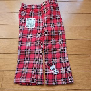 スヌーピー(SNOOPY)のSNOOPY赤チェックロングパンツ90(パンツ/スパッツ)