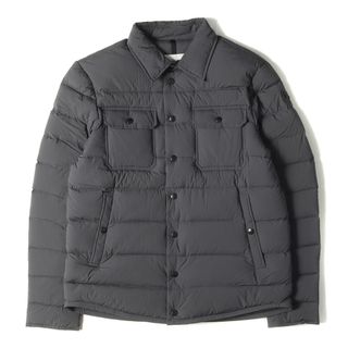 モンクレール(MONCLER)のMONCLER モンクレール ダウン ジャケット サイズ:3 15AW ストレッチ ナイロン フライフロント ダブルジップ シャツ ダウンジャケット GAUDENIER 比翼仕立て DOUDOUNE ELASTIQUE グレー アウター ブルゾン コート 上着【メンズ】【中古】(ダウンジャケット)