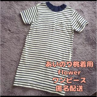 フラワー(flower)のフラワー　flower あいのり　桃　ボーダー　ワンピース　コラボ　着用(ひざ丈ワンピース)