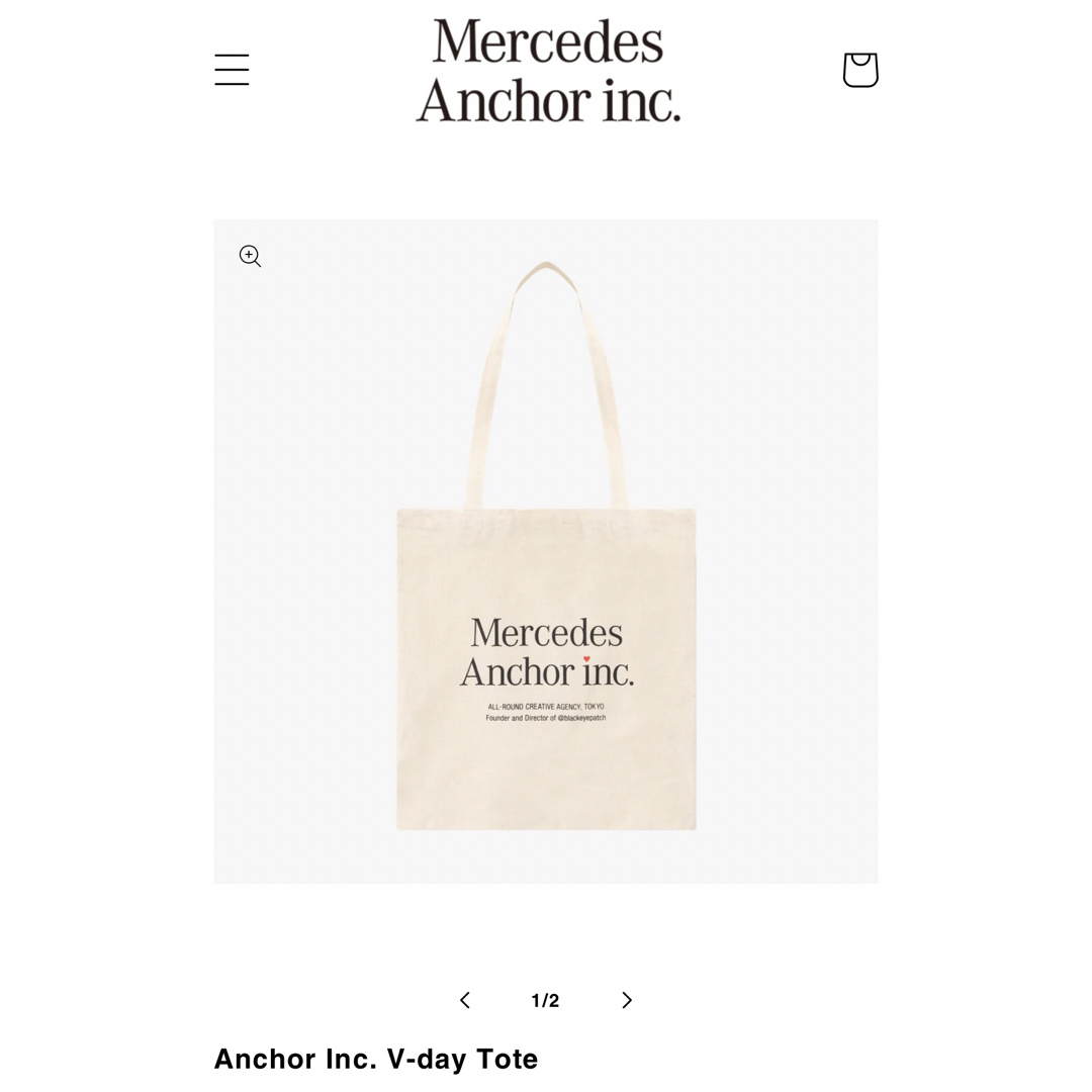 1LDK SELECT(ワンエルディーケーセレクト)のMercedes Anchor inc. V-day Tote アンカーインク メンズのバッグ(トートバッグ)の商品写真