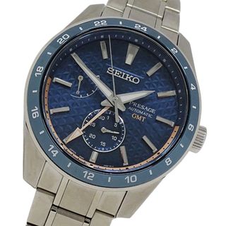 セイコー(SEIKO)のセイコー SEIKO プレザージュ  6R64-00C0 SARF007 時計 メンズ ブランド シャープエッジ GMT メカニカル 自動巻き AT ステンレス SS 裏スケ 【中古】(腕時計(アナログ))