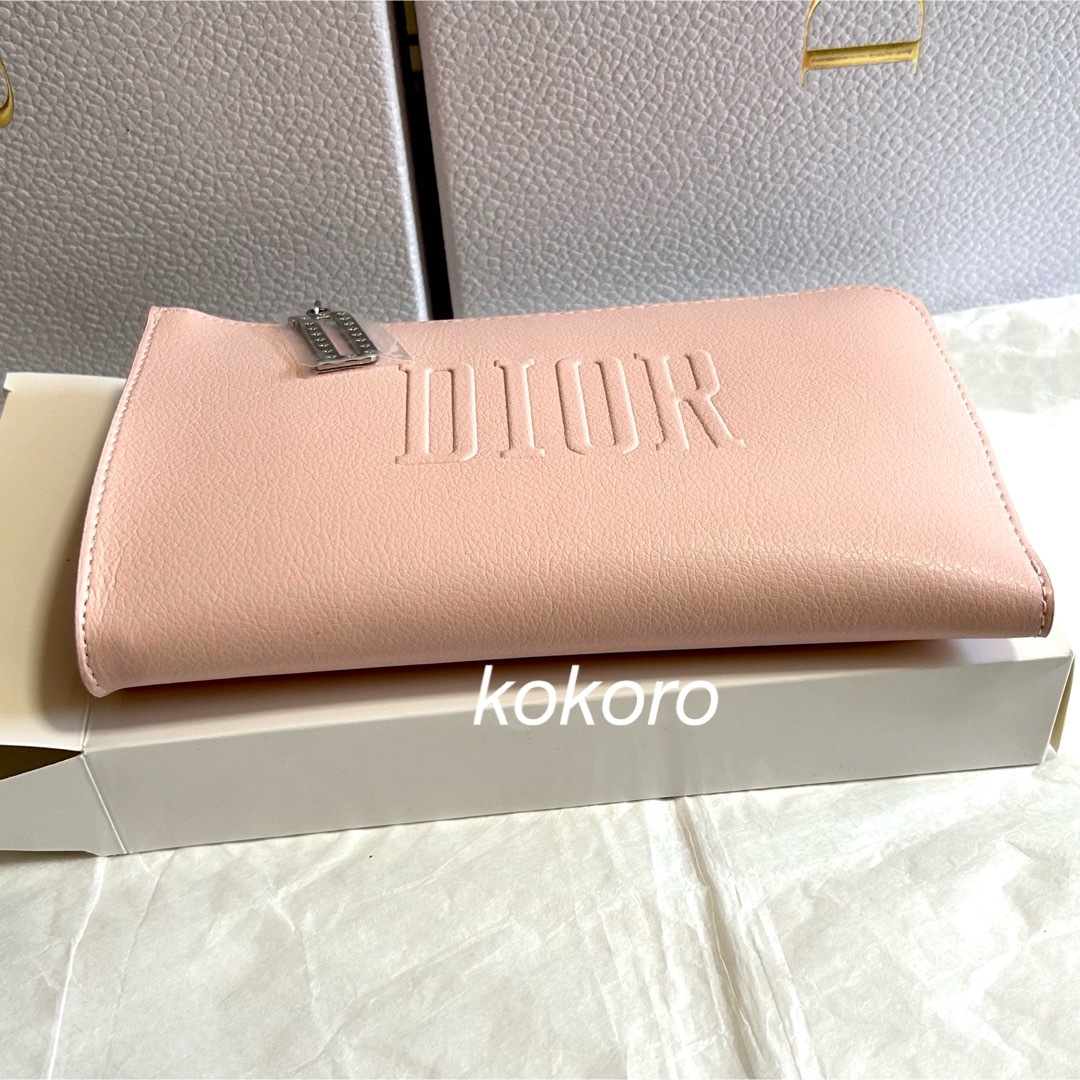 Dior(ディオール)のディオール L字ファスナー ポーチ ピンク海外限定PUレザー ノベルティ レディースのファッション小物(ポーチ)の商品写真