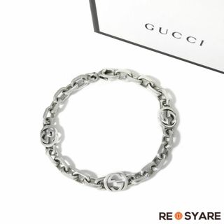 グッチ(Gucci)の美品 GUCCI グッチ GG インターロッキングG シルバー925 スターリングシルバー チェーン ブレスレット 箱付き 46257(ブレスレット)