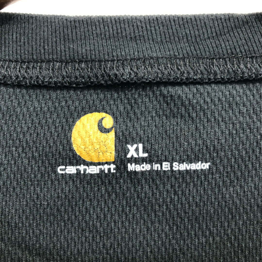 carhartt(カーハート)のCarhartt カーハート ドライ生地 長袖Ｔシャツ トップス カジュアル ワーク ワンポイントロゴ ブラック (メンズ XL) 中古 古着 P7061 メンズのトップス(Tシャツ/カットソー(七分/長袖))の商品写真