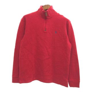 ポロラルフローレン(POLO RALPH LAUREN)のPolo by Ralph Lauren ラルフローレン ドライバーズニット ハーフジップ セーター トップス レッド (メンズ M) 中古 古着 P7067(ニット/セーター)