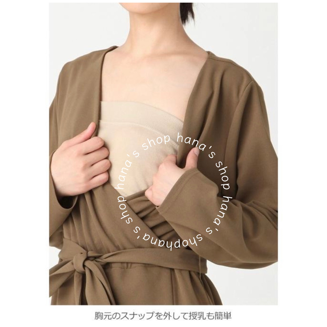 ANGELIEBE(エンジェリーベ)の新品 M 授乳口付きマタニティワンピース カシュクール マキシ丈 授乳服 キッズ/ベビー/マタニティのマタニティ(マタニティワンピース)の商品写真