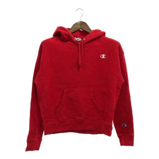 チャンピオン(Champion)のChampion チャンピオン リバースウィーブ パーカー トップス カジュアル ワンポイントロゴ レッド (メンズ S) 中古 古着 P7082(パーカー)