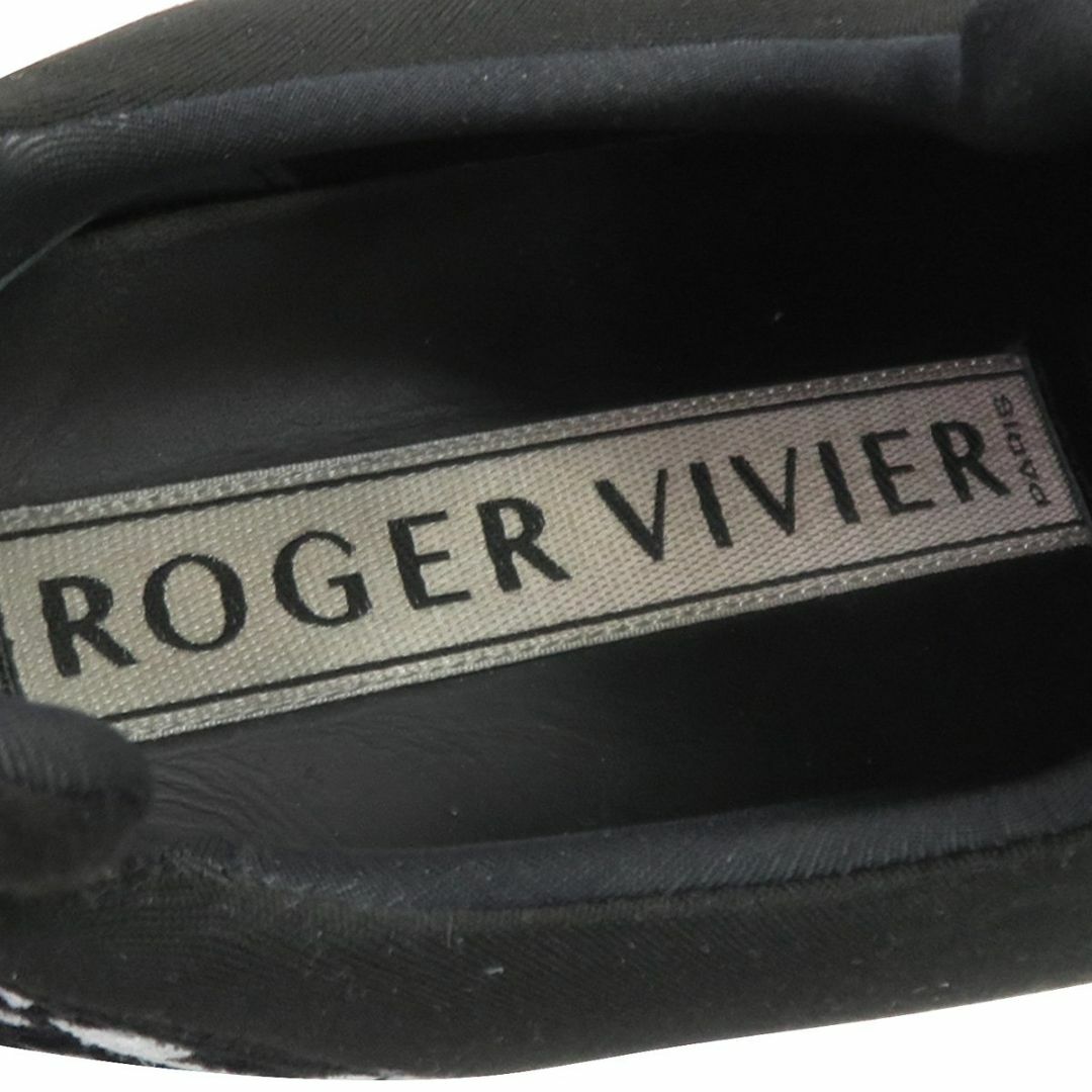 ROGER VIVIER(ロジェヴィヴィエ)の良品 ROGER VIVIER ロジェ ヴィヴィエ ヴィヴラン ストラス バックル ファブリック スリッポン スニーカー シューズ 箱付き 46262 レディースの靴/シューズ(スニーカー)の商品写真