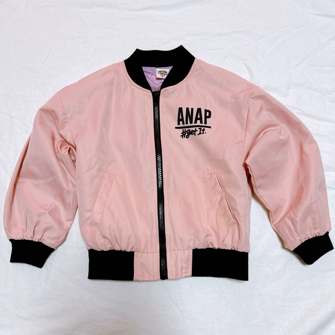 ANAP Kids(アナップキッズ)のANAP KIDS / アナップキッズ ミリタリージャケット　MA-1 ピンク キッズ/ベビー/マタニティのキッズ服女の子用(90cm~)(ジャケット/上着)の商品写真