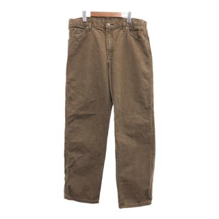 ディッキーズ(Dickies)のDickies ディッキーズ GENUINE DICKIES コットン ワーク パンツ ボトムス ワーク ブラウン (メンズ 34/30) 中古 古着 P7122(その他)