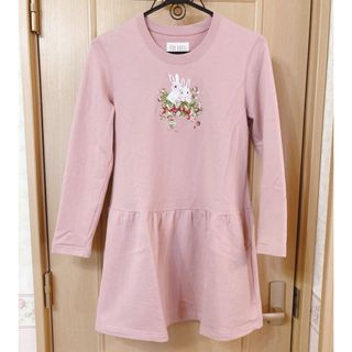 ピンクハウス(PINK HOUSE)のピンクハウス 野いちごの森 チュニック丈トレーナー ストロベリーミルク色  美品(トレーナー/スウェット)