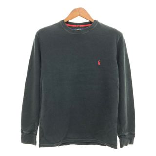 ポロラルフローレン(POLO RALPH LAUREN)のPolo by Ralph Lauren ポロ ラルフローレン サーマル長袖Ｔシャツ トップス アメカジ ブラック (メンズ M) 中古 古着 P7197(Tシャツ/カットソー(七分/長袖))