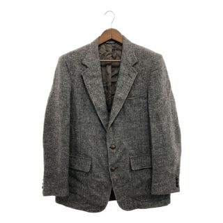 70年代 USA製 Harris Tweed ハリスツイード ウール テーラードジャケット アウター カジュアル グレー (メンズ L相当) 中古 古着 P7327(テーラードジャケット)