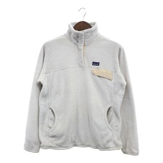 パタゴニア(patagonia)のpatagonia パタゴニア スナップT フリースジャケット POLARTEC ポーラテック アウトドア ホワイト (レディース XL) 中古 古着 P7381(その他)