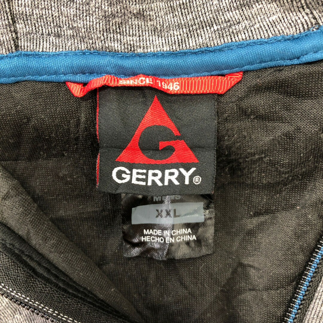 GERRY ジェリー ワンポイントロゴ フルジップ パーカー トップス アウトドア 大きいサイズ キャンプ グレー (メンズ XXL) 中古 古着 P7697 メンズのトップス(パーカー)の商品写真