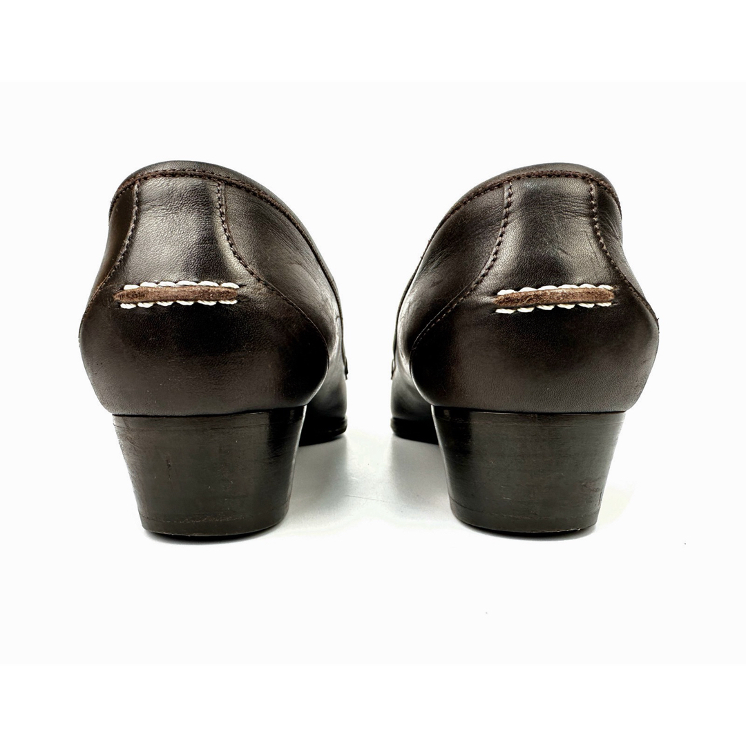 Hermes(エルメス)のエルメス ケリーパンプス スクエアトゥ 36.5 ダークブラウン カーフレザー レディースの靴/シューズ(ハイヒール/パンプス)の商品写真