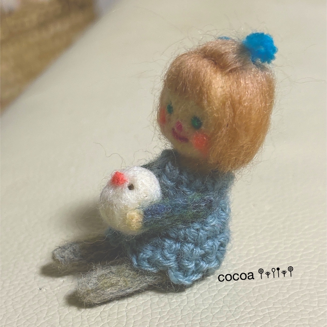 羊毛フェルト♪女の子 ハンドメイドのぬいぐるみ/人形(人形)の商品写真