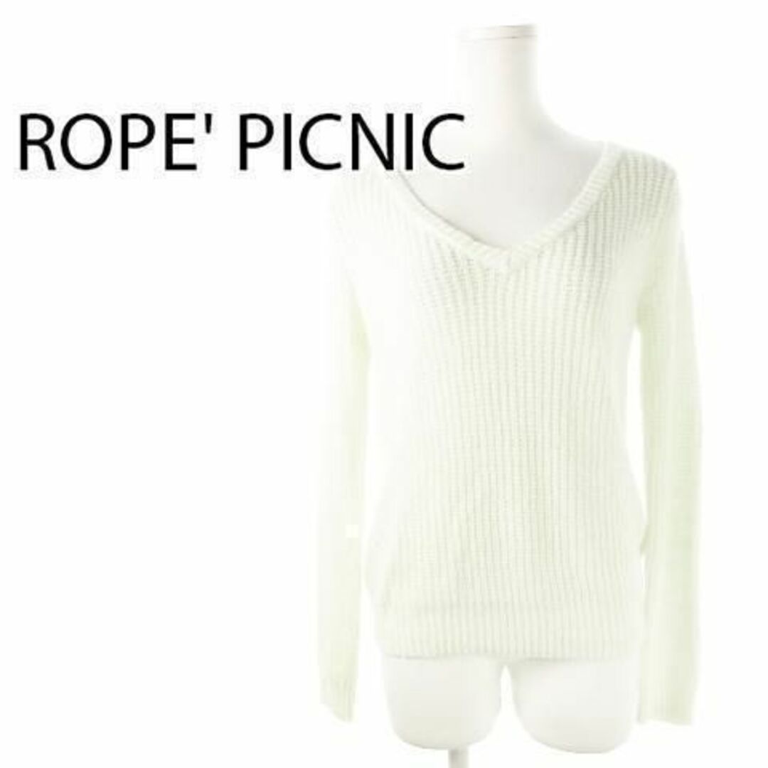 Rope' Picnic(ロペピクニック)のロペピクニック レースヤーンざっくりニット 長袖 38 緑 230130CK5A レディースのトップス(ニット/セーター)の商品写真