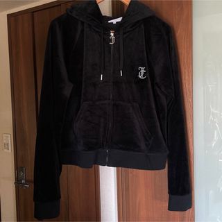 ジューシークチュール(Juicy Couture)の超美品♡juicy couture ブラック キラキラ ベロアトップス パーカー(パーカー)