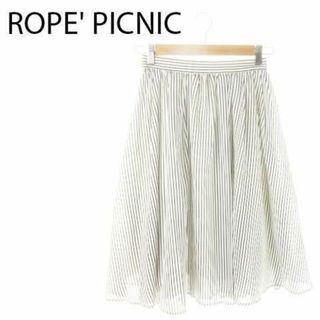 Rope' Picnic - ロペピクニック ミモレスカート ストライプ 38 白 230131AO20A