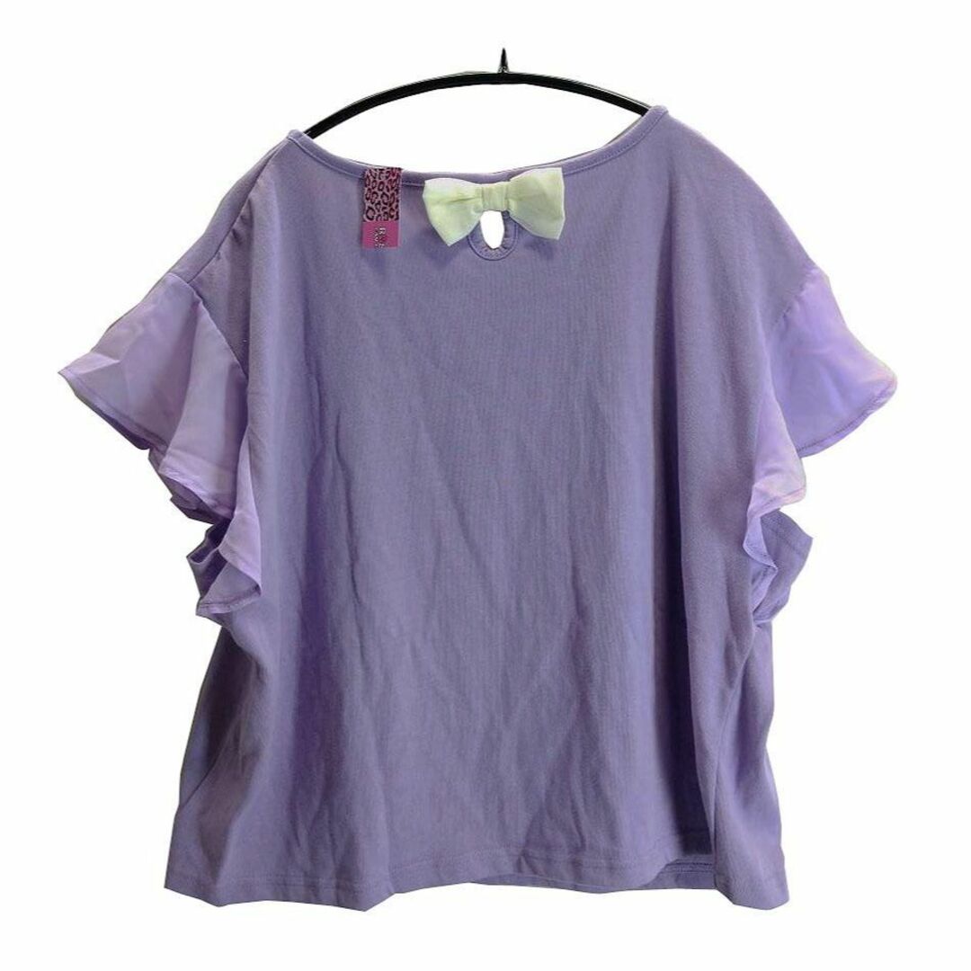 SS0037◆ 新品 Tシャツ シースルー袖 フレンチ袖 3Lサイズ ラベンダー レディースのトップス(Tシャツ(半袖/袖なし))の商品写真