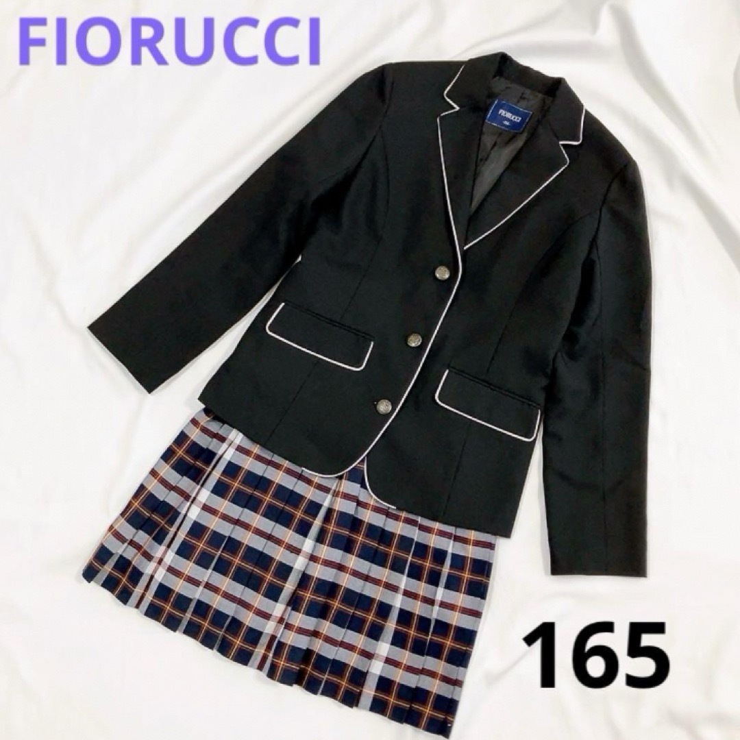 Fiorucci(フィオルッチ)のFIORUCCI フォーマルスーツ 165 ブラック チェック プリーツ 女の子 キッズ/ベビー/マタニティのキッズ服女の子用(90cm~)(ドレス/フォーマル)の商品写真