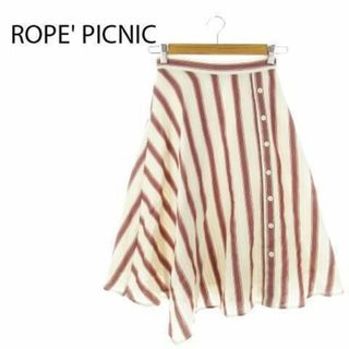 ロペピクニック(Rope' Picnic)のロペピクニック スカート フレア ストライプ ボタン 230222AH18A(ひざ丈スカート)