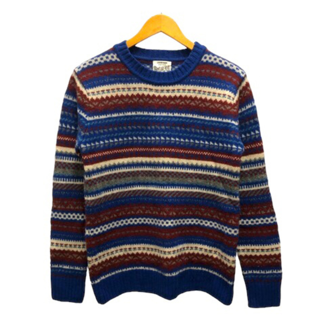 HARE(ハレ)のハレ SHETLAND WOOL ニット ウール ノルディック柄 長袖 M 青 メンズのトップス(ニット/セーター)の商品写真