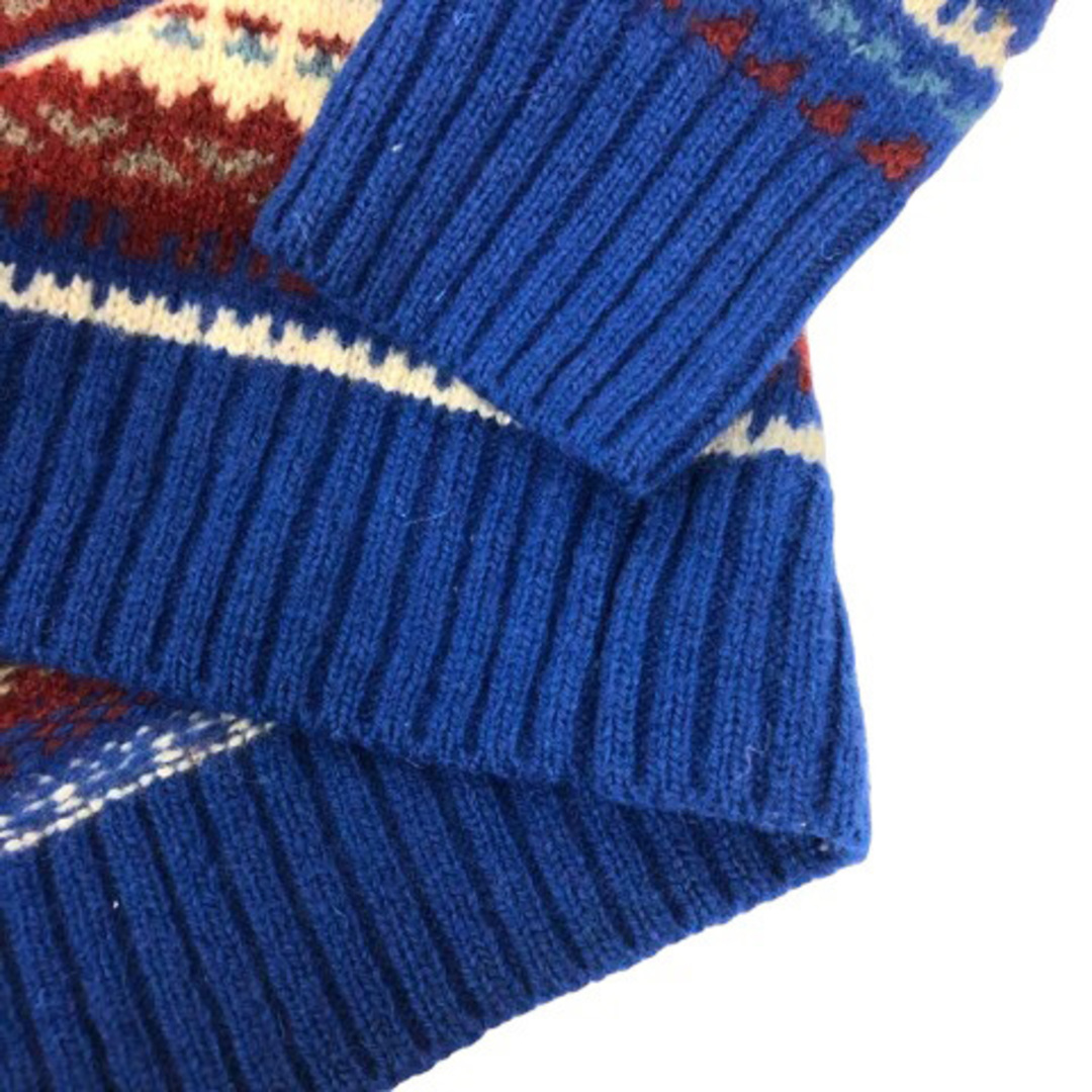 HARE(ハレ)のハレ SHETLAND WOOL ニット ウール ノルディック柄 長袖 M 青 メンズのトップス(ニット/セーター)の商品写真