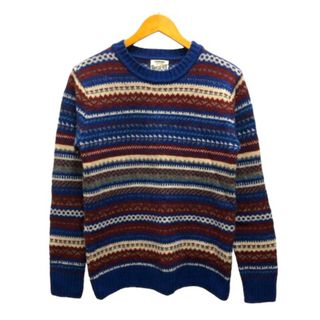 ハレ(HARE)のハレ SHETLAND WOOL ニット ウール ノルディック柄 長袖 M 青(ニット/セーター)