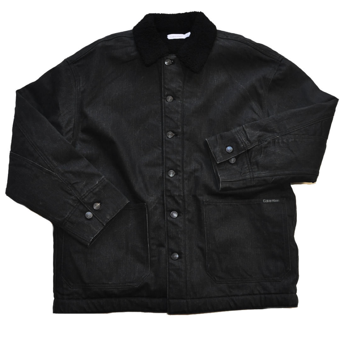 Calvin Klein(カルバンクライン)のCALVIN KLEIN /  BLACK DENIM BOA JACKET メンズのジャケット/アウター(Gジャン/デニムジャケット)の商品写真