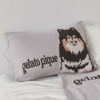 gelato pique - ジェラートピケ　DOGと眠るパウダーのピローケースポメラニアン柄グレー