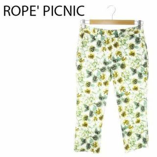 Rope' Picnic - ロペピクニック クロップドパンツ カプリ 花柄 36 緑 230224AO16A