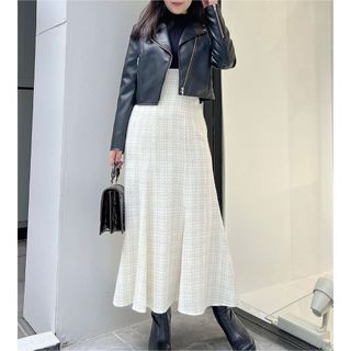 マーキュリーデュオ(MERCURYDUO)の【美品】異素材ドッキングバックレースアップニットワンピース(ロングワンピース/マキシワンピース)