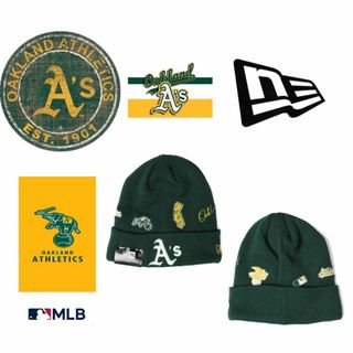 ニューエラー(NEW ERA)のニューエラ　アスレチックス　ロゴ刺繍ニットキャップOTC　ニットビーニー(ニット帽/ビーニー)