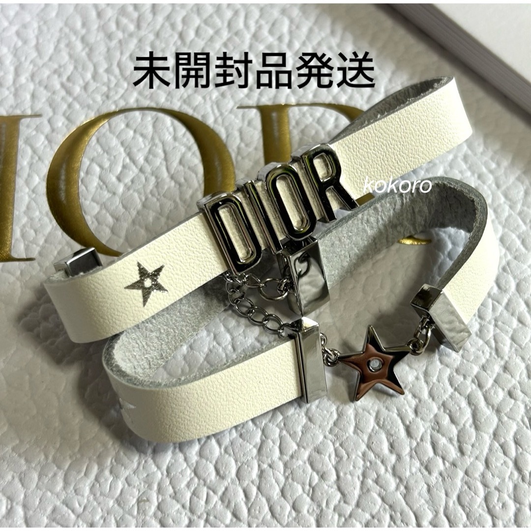 Dior(ディオール)のディオール ブレスレット チョーカー ホワイト スター ノベルティ ptレザー レディースのアクセサリー(ブレスレット/バングル)の商品写真