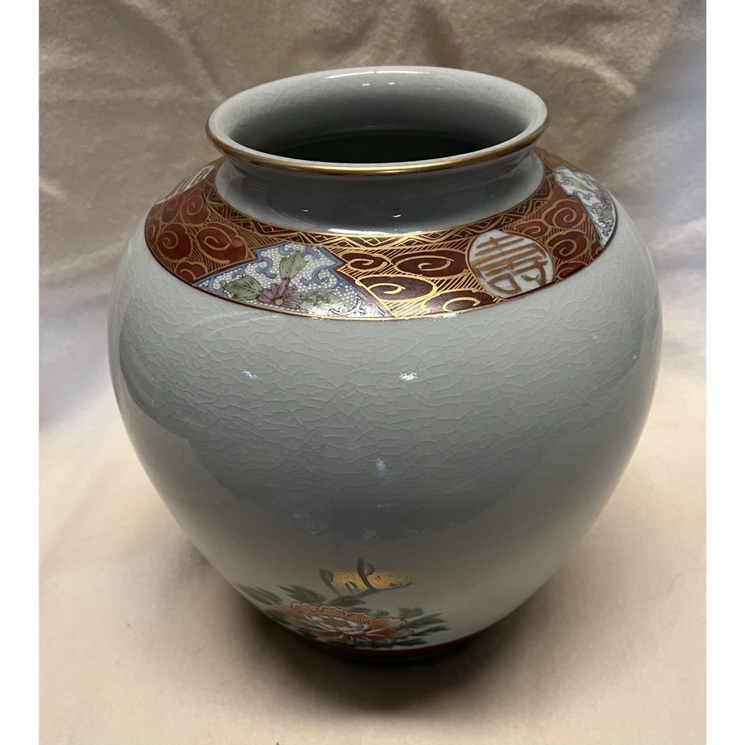 九谷焼 秀山 秀山造 花瓶 花器 ツボ 染付 花道 孔雀の通販 by 九谷焼 秀山 秀山造 花瓶 花器 ツボ 染付 花道 孔雀の通販 by