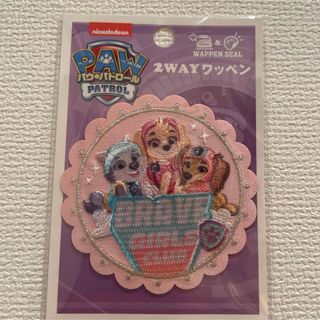 パウパトロール　2wayステッカーワッペン　ピンク(キャラクターグッズ)