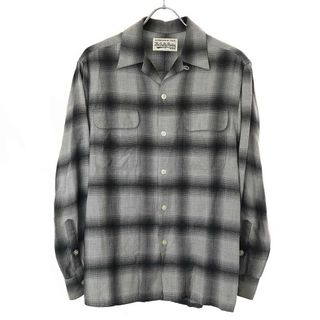 ワコマリア(WACKO MARIA)のWACKO MARIA ワコマリア 20AW OMBRAY CHECK OPEN COLLAR SHIRTS L/S (TYPE-1) オンブレチェックサイドポケットオープンカラーレーヨンシャツ グレー S(シャツ)